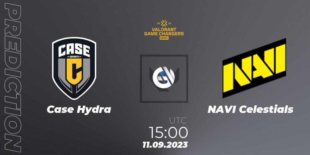 Case Hydra contre NAVI Celestials : prédiction de match. 11.09.2023 at 15:10. VALORANT, VCT 2023: Game Changers EMEA Stage 3 - Group Stage
