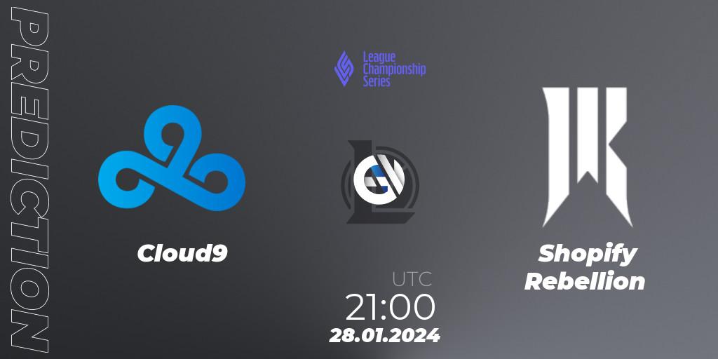 Cloud9 contre Shopify Rebellion : prédiction de match. 28.01.2024 at 21:00. LoL, LCS Spring 2024 - Group Stage