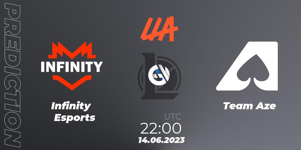 Infinity Esports contre Team Aze : prédiction de match. 14.06.2023 at 22:00. LoL, LLA Closing 2023 - Group Stage