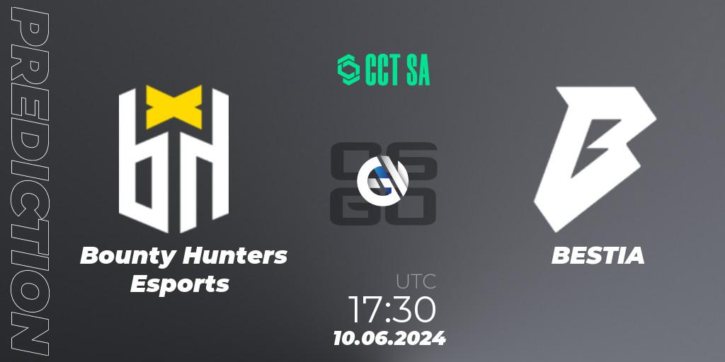 Bounty Hunters Esports contre BESTIA : prédiction de match. 10.06.2024 at 17:55. Counter-Strike (CS2), CCT Season 2 South America Series 1