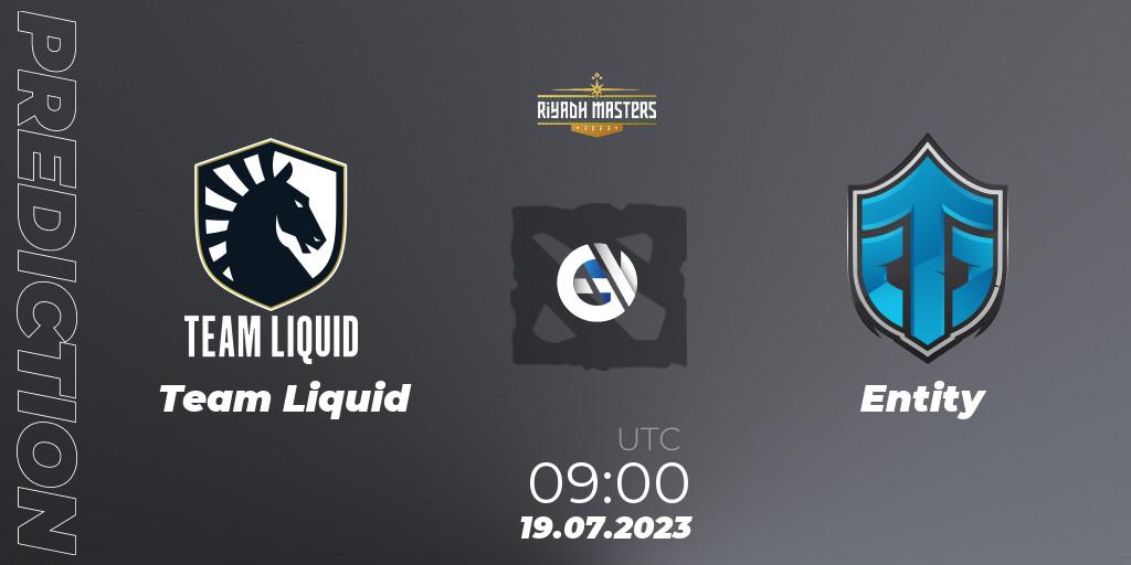 Team Liquid contre Entity : prédiction de match. 19.07.23. Dota 2, Riyadh Masters 2023 - Play-In