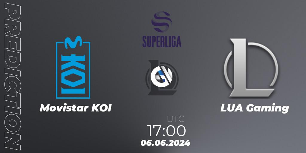 Movistar KOI contre LUA Gaming : prédiction de match. 06.06.2024 at 17:00. LoL, LVP Superliga Summer 2024