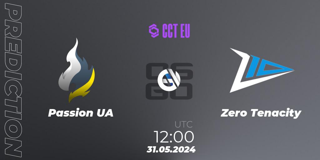 Passion UA contre Zero Tenacity : prédiction de match. 31.05.2024 at 12:00. Counter-Strike (CS2), CCT Season 2 Europe Series 4