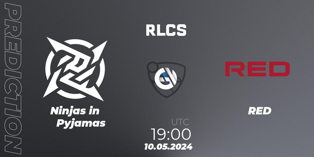 Ninjas in Pyjamas contre RED : prédiction de match. 10.05.2024 at 19:00. Rocket League, RLCS 2024 - Major 2: SAM Open Qualifier 5