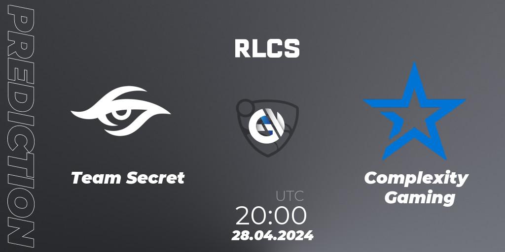Team Secret contre Complexity Gaming : prédiction de match. 28.04.24. Rocket League, RLCS 2024 - Major 2: SAM Open Qualifier 4