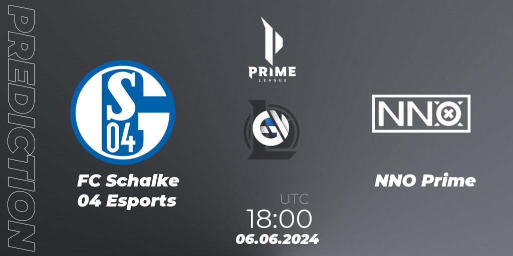 FC Schalke 04 Esports contre NNO Prime : prédiction de match. 06.06.2024 at 18:00. LoL, Prime League Summer 2024