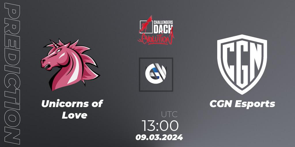 Unicorns of Love contre CGN Esports : prédiction de match. 09.03.24. VALORANT, VALORANT Challengers 2024 DACH: Evolution Split 1