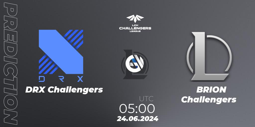 DRX Challengers contre BRION Challengers : prédiction de match. 24.06.2024 at 05:00. LoL, LCK Challengers League 2024 Summer - Group Stage