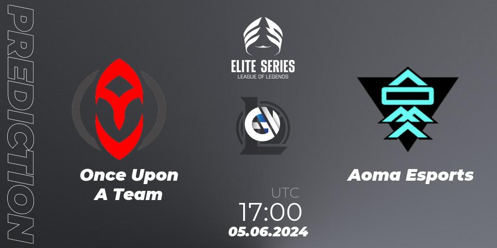 Once Upon A Team contre Aoma Esports : prédiction de match. 27.06.2024 at 20:00. LoL, Elite Series Summer 2024