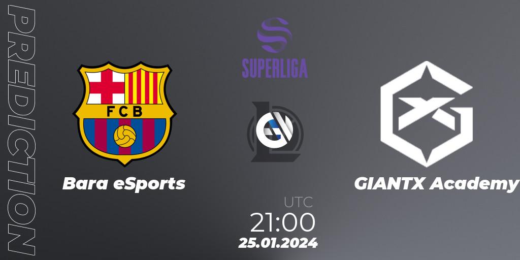 Barça eSports contre GIANTX Academy : prédiction de match. 25.01.2024 at 21:00. LoL, Superliga Spring 2024 - Group Stage