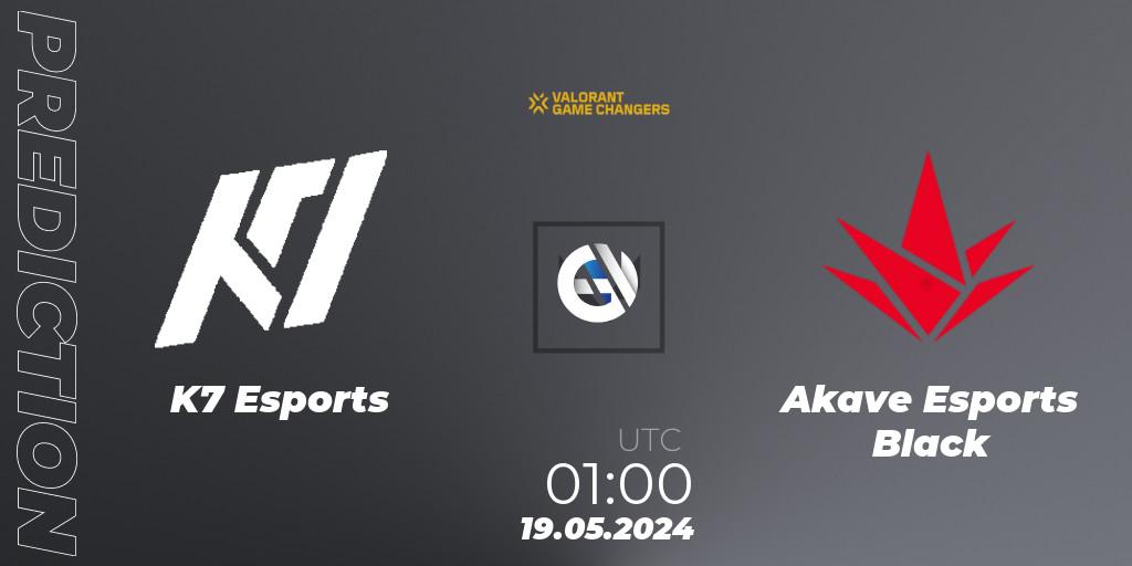 K7 Esports contre Akave Esports Black : prédiction de match. 19.05.2024 at 01:15. VALORANT, VCT 2024: Game Changers LAN - Opening