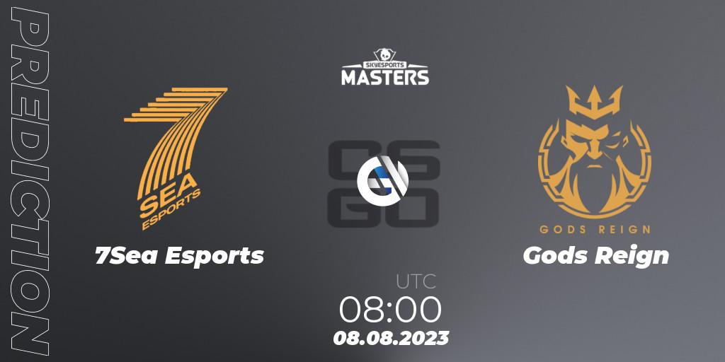 7Sea Esports contre Gods Reign : prédiction de match. 08.08.2023 at 08:00. Counter-Strike (CS2), Skyesports Masters 2023: Regular Season