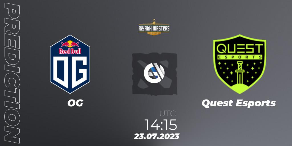 OG contre PSG Quest : prédiction de match. 23.07.2023 at 14:37. Dota 2, Riyadh Masters 2023 - Group Stage