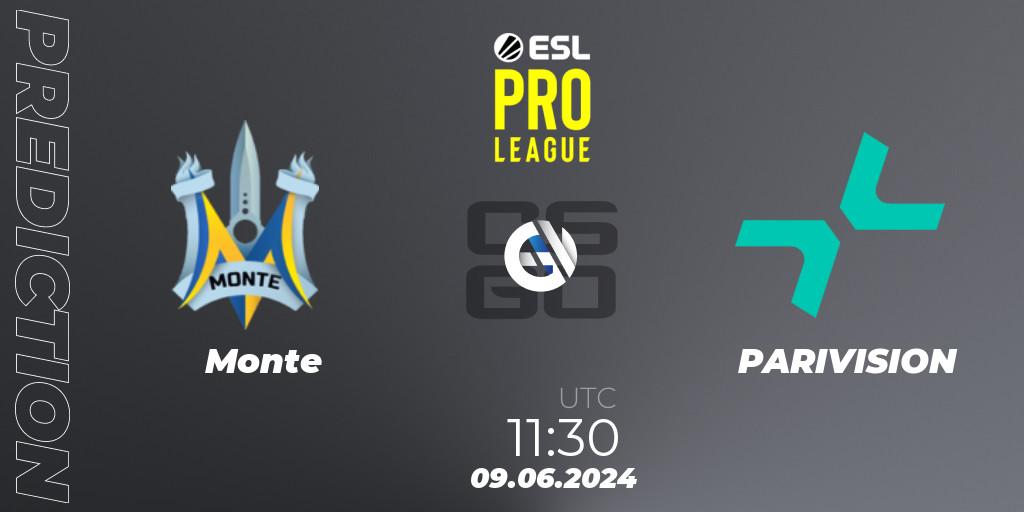 Monte contre PARIVISION : prédiction de match. 09.06.2024 at 11:30. Counter-Strike (CS2), ESL Pro League Season 20: European Conference