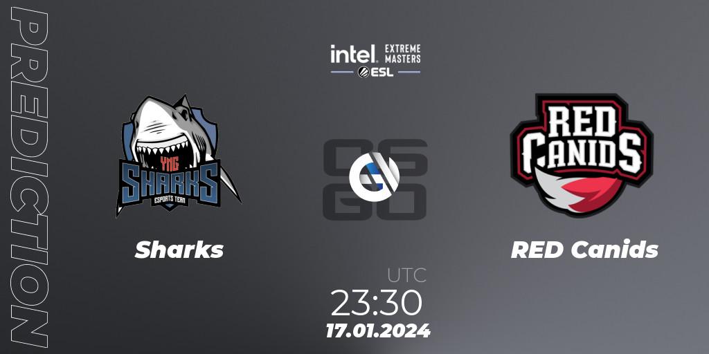 Sharks contre RED Canids : prédiction de match. 17.01.2024 at 23:30. Counter-Strike (CS2), Intel Extreme Masters China 2024: South American Closed Qualifier