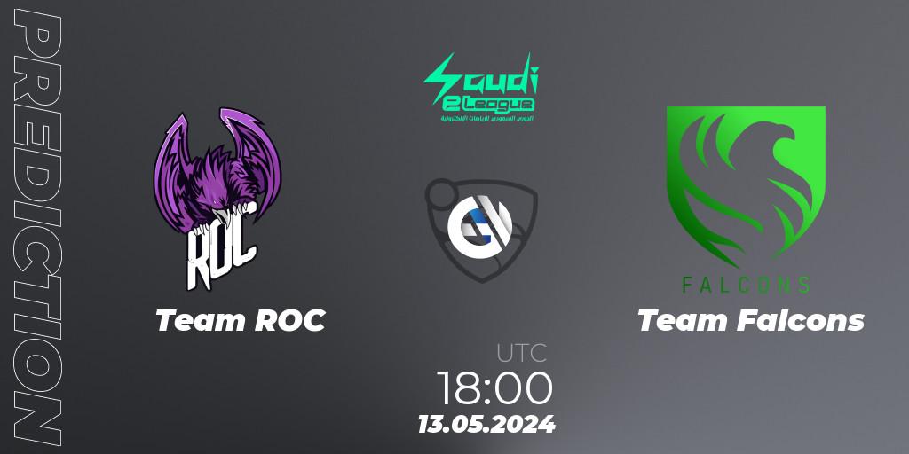 Team ROC contre Team Falcons : prédiction de match. 13.05.2024 at 18:00. Rocket League, Saudi eLeague 2024 - Major 2: Online Major Phase 1