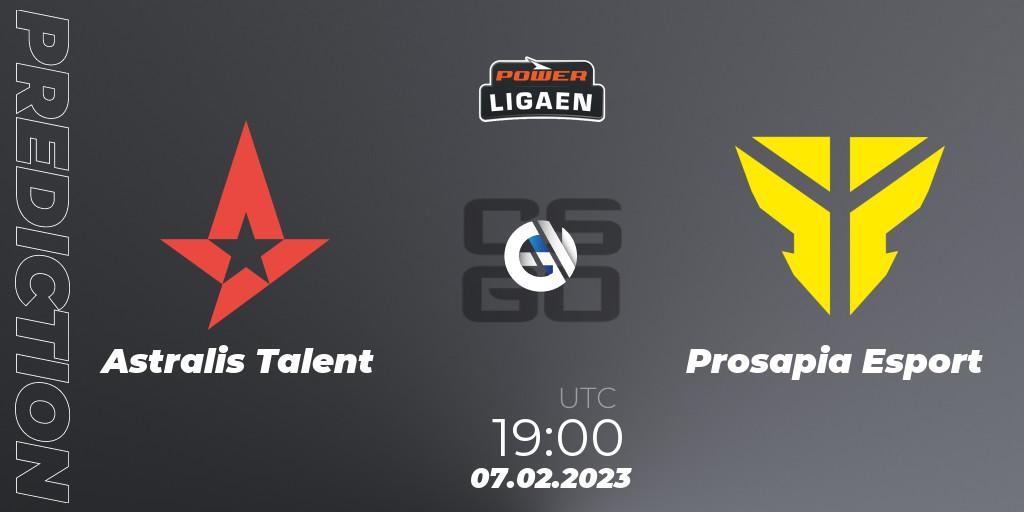 Astralis Talent contre Prosapia Esport : prédiction de match. 07.02.23. CS2 (CS:GO), Dust2.dk Ligaen Season 22