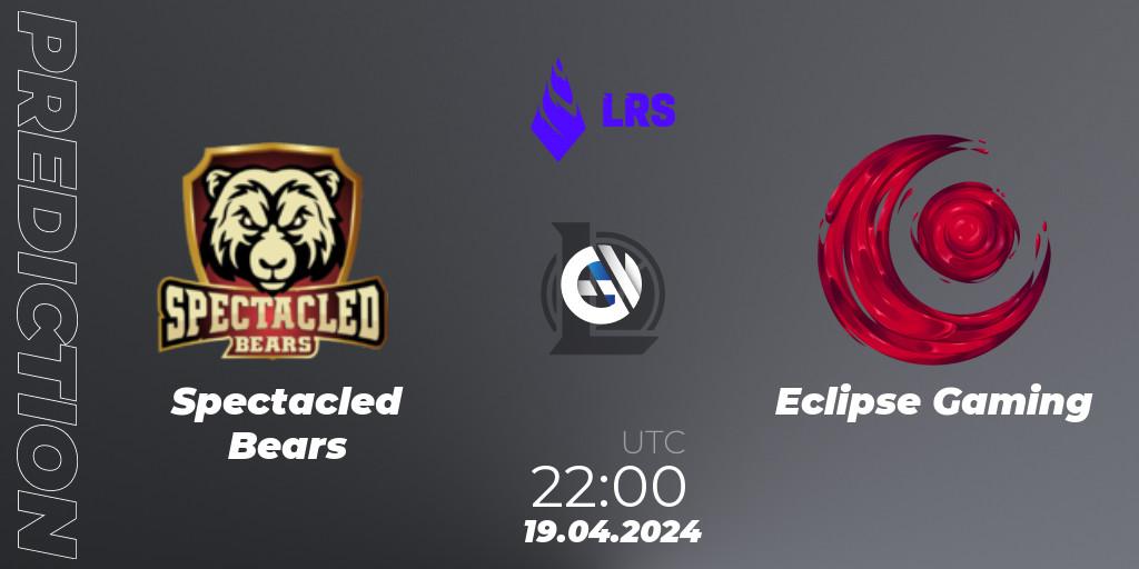 Spectacled Bears contre Eclipse Gaming : prédiction de match. 19.04.24. LoL, Liga Regional Sur 2024