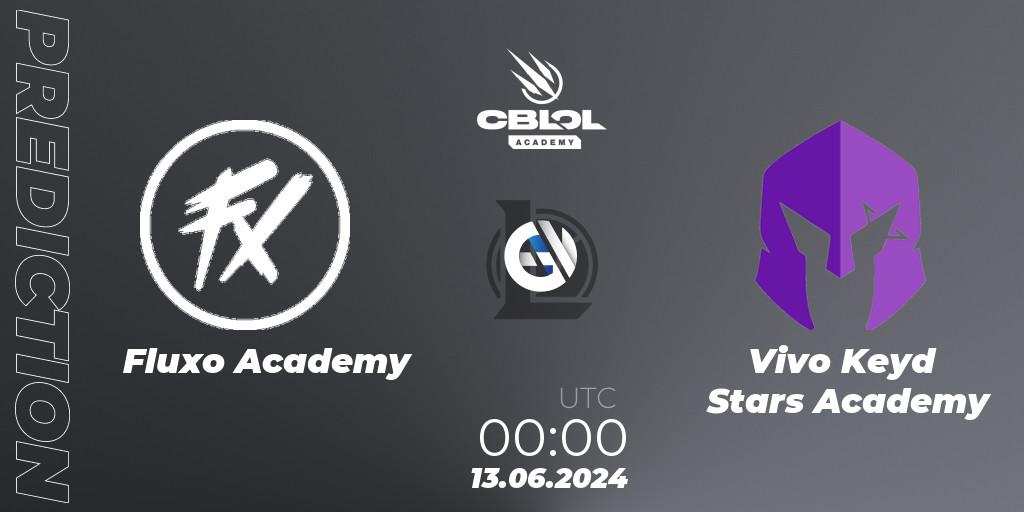 Fluxo Academy contre Vivo Keyd Stars Academy : prédiction de match. 13.06.2024 at 00:00. LoL, CBLOL Academy 2024