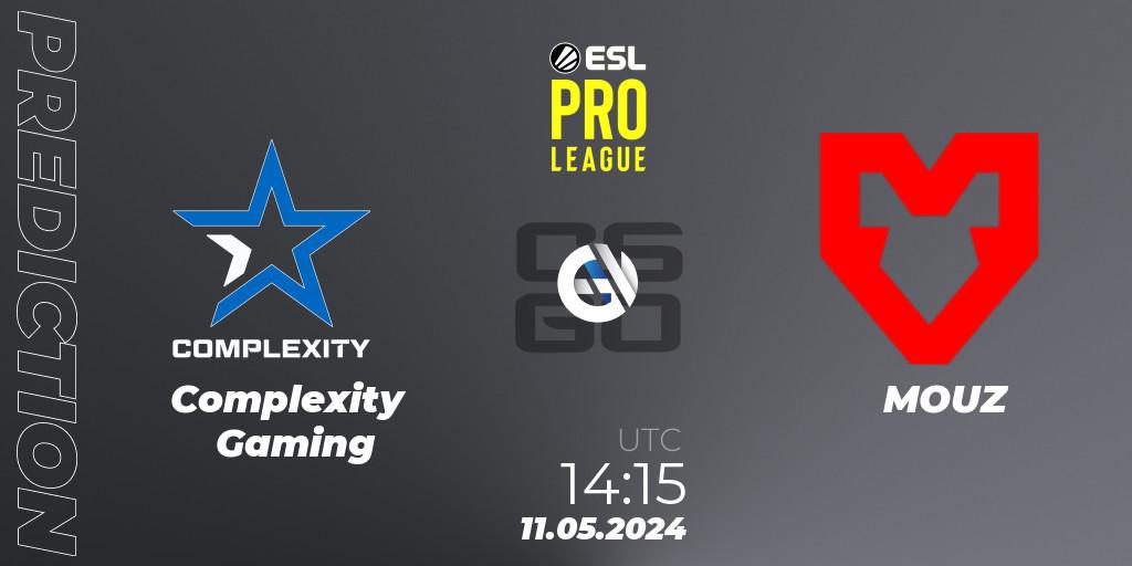 Complexity Gaming contre MOUZ : prédiction de match. 11.05.2024 at 18:15. Counter-Strike (CS2), ESL Pro League Season 19