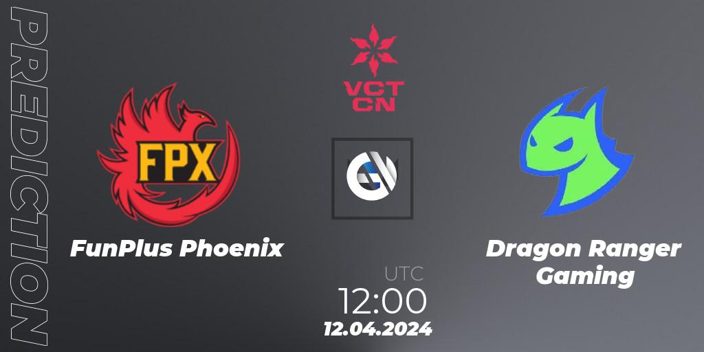 FunPlus Phoenix contre Dragon Ranger Gaming : prédiction de match. 12.04.2024 at 12:00. VALORANT, VALORANT Champions Tour China 2024: Stage 1 - Group Stage