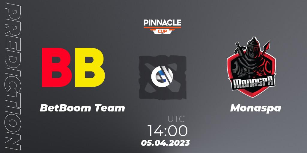 BetBoom Team contre Monaspa : prédiction de match. 05.04.23. Dota 2, Pinnacle Cup: Malta Vibes - Tour 1