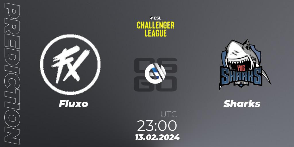 Fluxo contre Sharks : prédiction de match. 15.02.2024 at 17:00. Counter-Strike (CS2), ESL Challenger League Season 47: South America