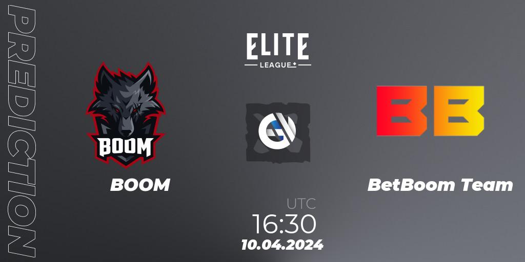 BOOM contre BetBoom Team : prédiction de match. 10.04.24. Dota 2, Elite League: Round-Robin Stage