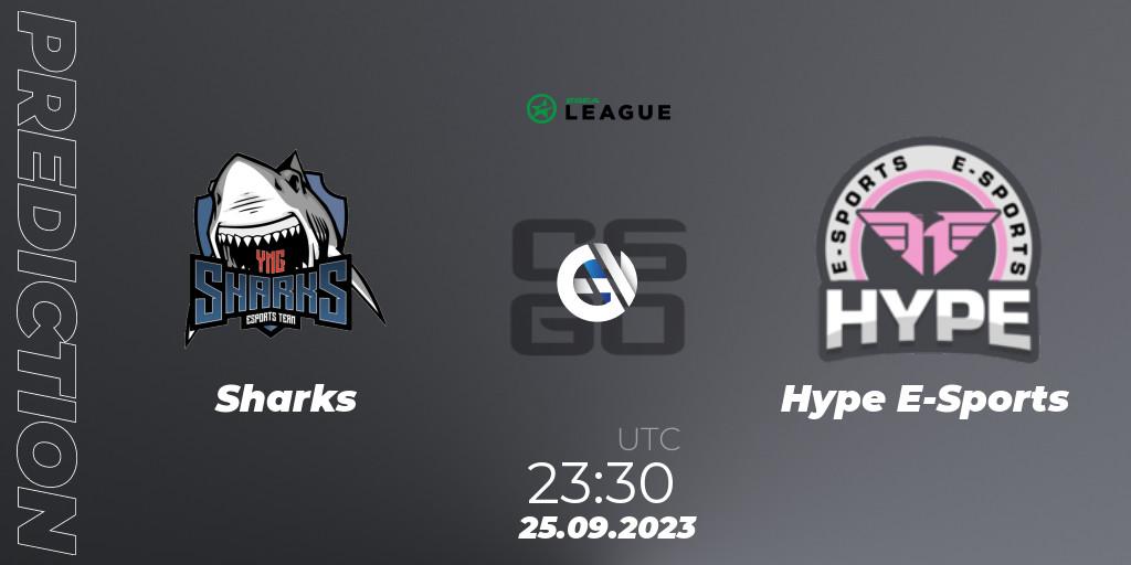 Sharks contre Hype E-Sports : prédiction de match. 27.09.2023 at 16:00. Counter-Strike (CS2), ESEA Season 46: Open Division - South America
