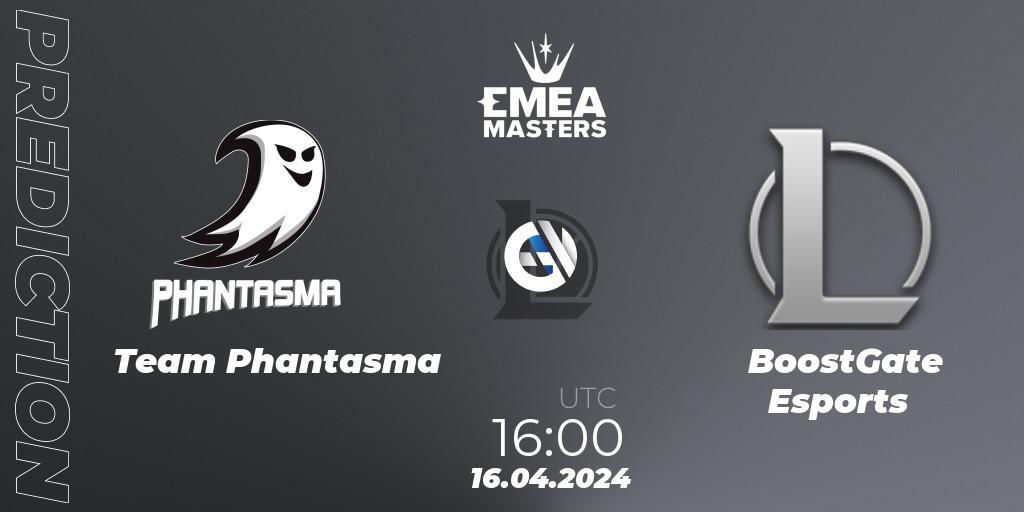 Team Phantasma contre BoostGate Esports : prédiction de match. 16.04.2024 at 16:00. LoL, EMEA Masters Spring 2024 - Play-In