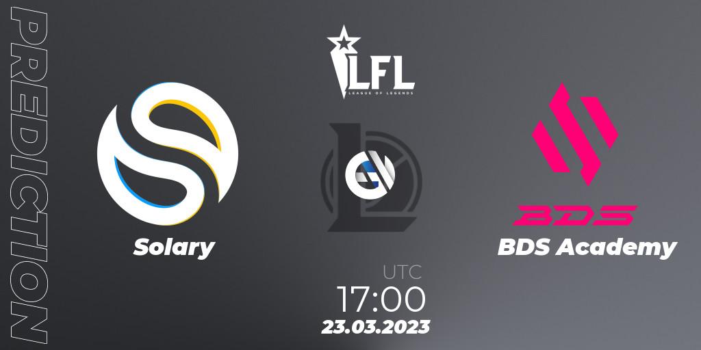 Solary contre BDS Academy : prédiction de match. 23.03.23. LoL, LFL Spring 2023 - Playoffs