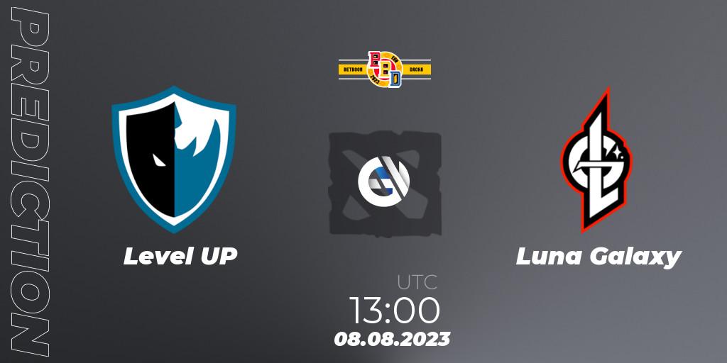 Level UP contre Luna Galaxy : prédiction de match. 08.08.2023 at 13:48. Dota 2, BetBoom Dacha - Online Stage