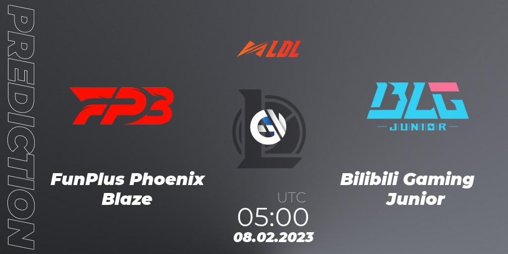 FunPlus Phoenix Blaze contre Bilibili Gaming Junior : prédiction de match. 08.02.2023 at 05:00. LoL, LDL 2023 - Swiss Stage