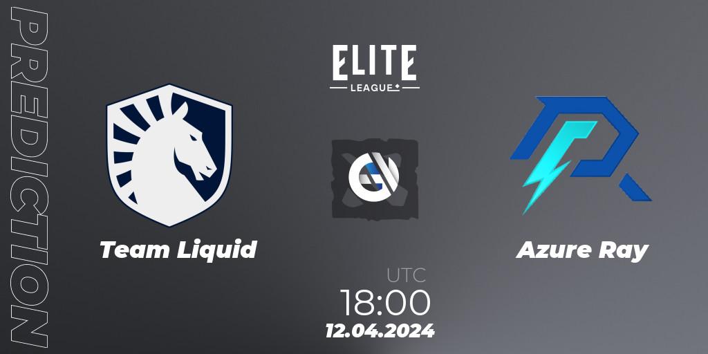 Team Liquid contre Azure Ray : prédiction de match. 12.04.24. Dota 2, Elite League