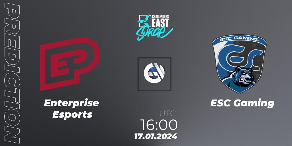 Enterprise Esports contre ESC Gaming : prédiction de match. 17.01.24. VALORANT, VALORANT Challengers 2024 East: Surge Split 1