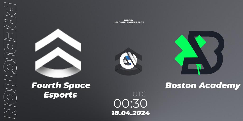 Fourth Space Esports contre Boston Academy : prédiction de match. 17.04.2024 at 23:30. Call of Duty, Call of Duty Challengers 2024 - Elite 2: NA
