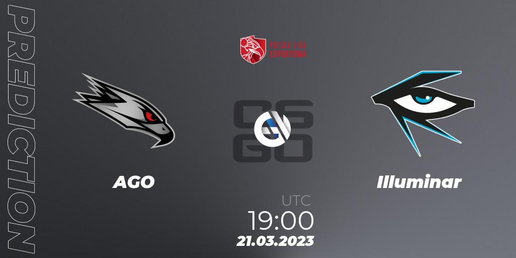 AGO contre Illuminar : prédiction de match. 21.03.23. CS2 (CS:GO), Polska Liga Esportowa 2023: Split #1