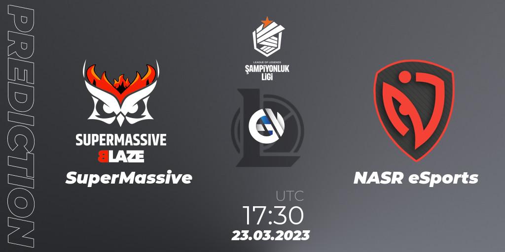 SuperMassive contre NASR eSports : prédiction de match. 23.03.2023 at 17:30. LoL, TCL Winter 2023 - Playoffs