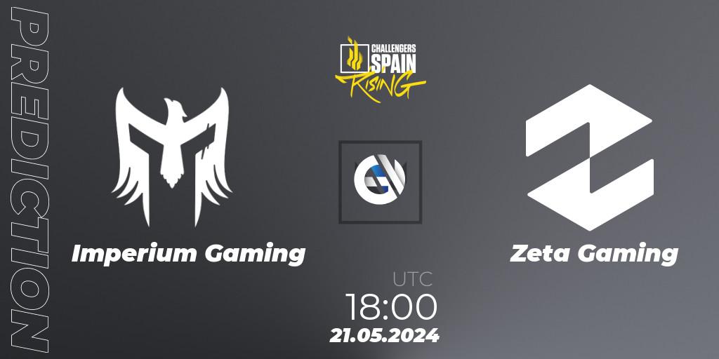 Imperium Gaming contre Zeta Gaming : prédiction de match. 21.05.2024 at 16:00. VALORANT, VALORANT Challengers 2024 Spain: Rising Split 2