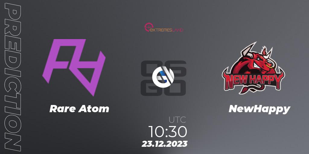 Rare Atom contre NewHappy : prédiction de match. 23.12.2023 at 10:30. Counter-Strike (CS2), eXTREMESLAND 2023: Chinese Qualifier