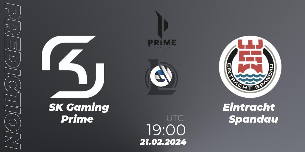 SK Gaming Prime contre Eintracht Spandau : prédiction de match. 18.01.2024 at 17:00. LoL, Prime League Spring 2024 - Group Stage