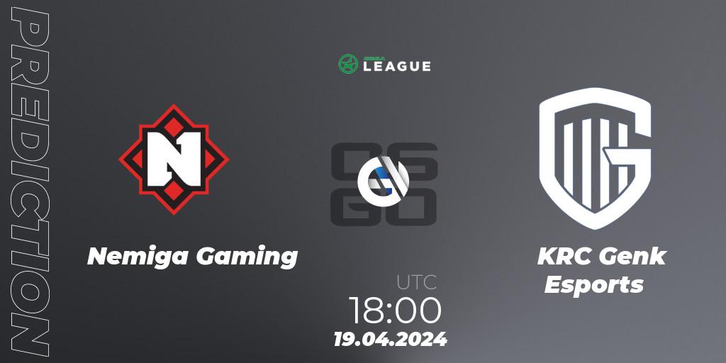 Nemiga Gaming contre KRC Genk Esports : prédiction de match. 19.04.24. CS2 (CS:GO), ESEA Season 49: Advanced Division - Europe