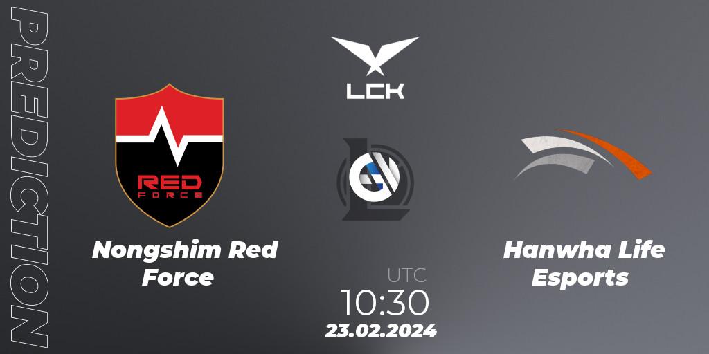 Nongshim Red Force contre Hanwha Life Esports : prédiction de match. 23.02.24. LoL, LCK Spring 2024 - Group Stage