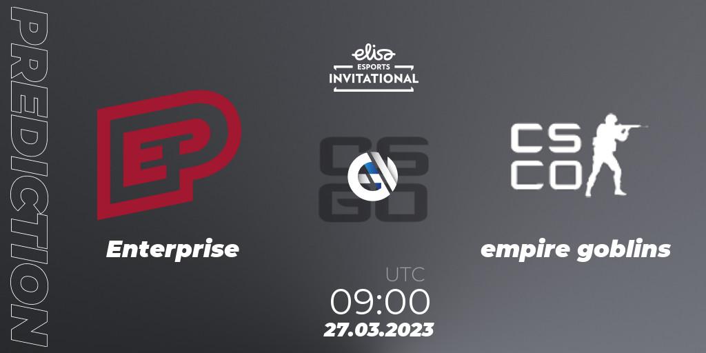 Enterprise contre empire goblins : prédiction de match. 27.03.23. CS2 (CS:GO), Elisa Invitational Spring 2023 Contenders