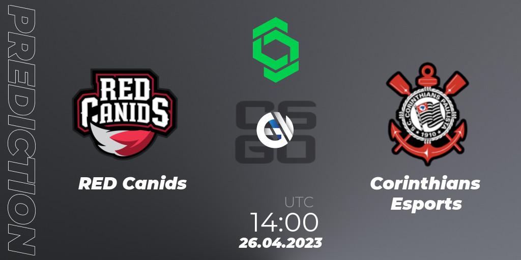 RED Canids contre Corinthians Esports : prédiction de match. 26.04.2023 at 14:00. Counter-Strike (CS2), CCT South America Series #7