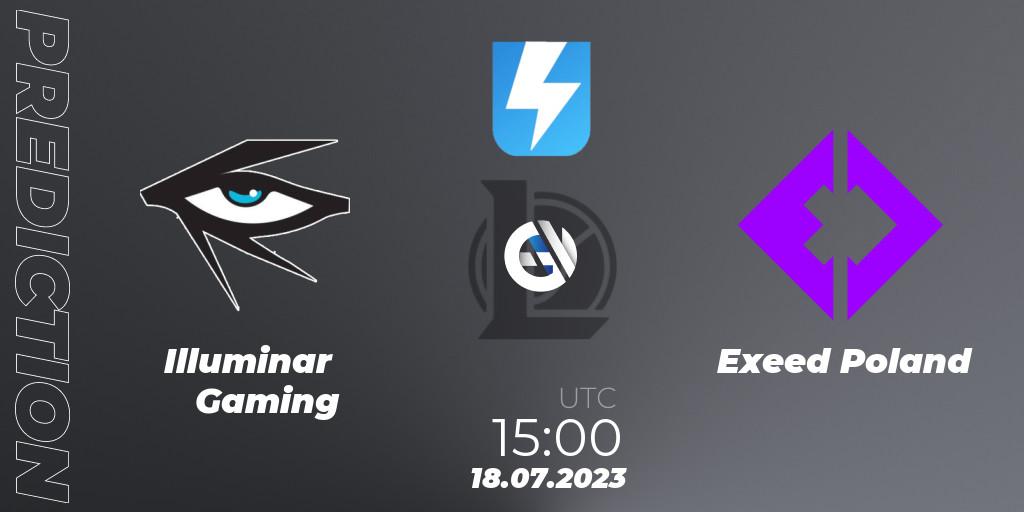 Illuminar Gaming contre Exeed Poland : prédiction de match. 19.07.2023 at 15:00. LoL, Ultraliga Season 10 2023 Regular Season