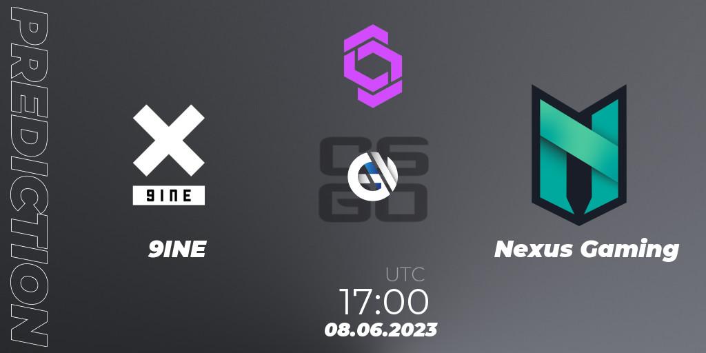 9INE contre Nexus Gaming : prédiction de match. 08.06.2023 at 17:00. Counter-Strike (CS2), CCT West Europe Series 4