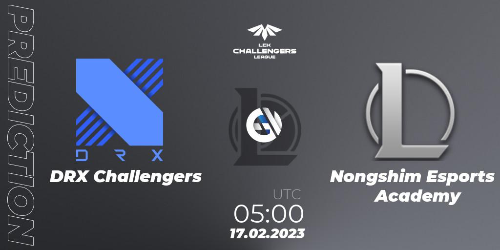 DRX Challengers contre Nongshim Esports Academy : prédiction de match. 17.02.2023 at 05:00. LoL, LCK Challengers League 2023 Spring