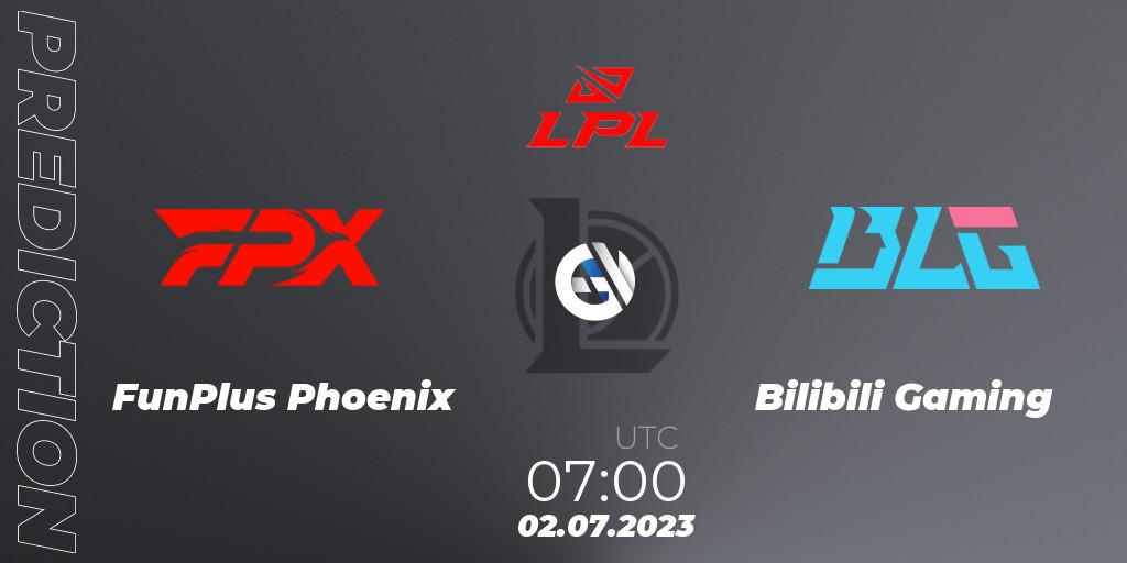 FunPlus Phoenix contre Bilibili Gaming : prédiction de match. 02.07.23. LoL, LPL Summer 2023 Regular Season