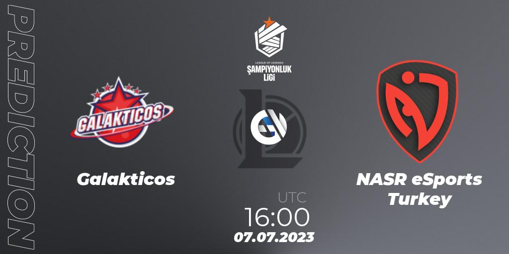 Galakticos contre NASR eSports Turkey : prédiction de match. 07.07.2023 at 16:00. LoL, TCL Summer 2023 - Group Stage